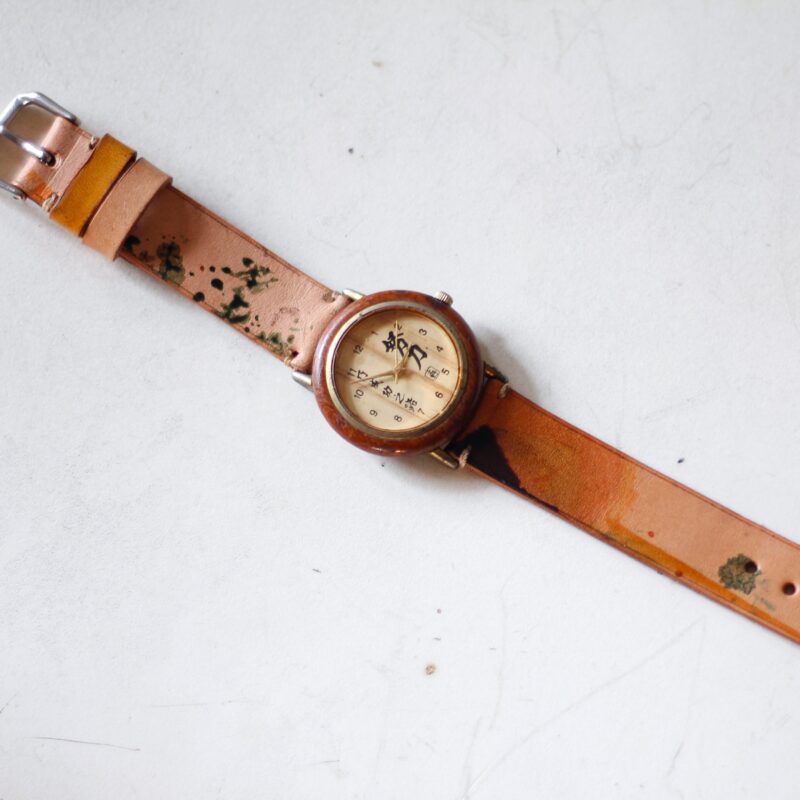 Ukiyoé – Handmade Leather Watch Strap with hand-Dye Art