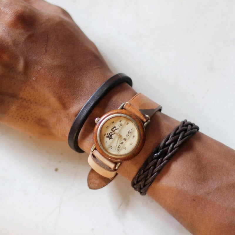 Ukiyoé – Handmade Leather Watch Strap with hand-Dye Art - Image 3